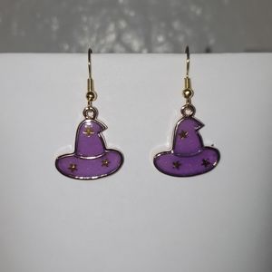 Purple Witch Hat Earrings